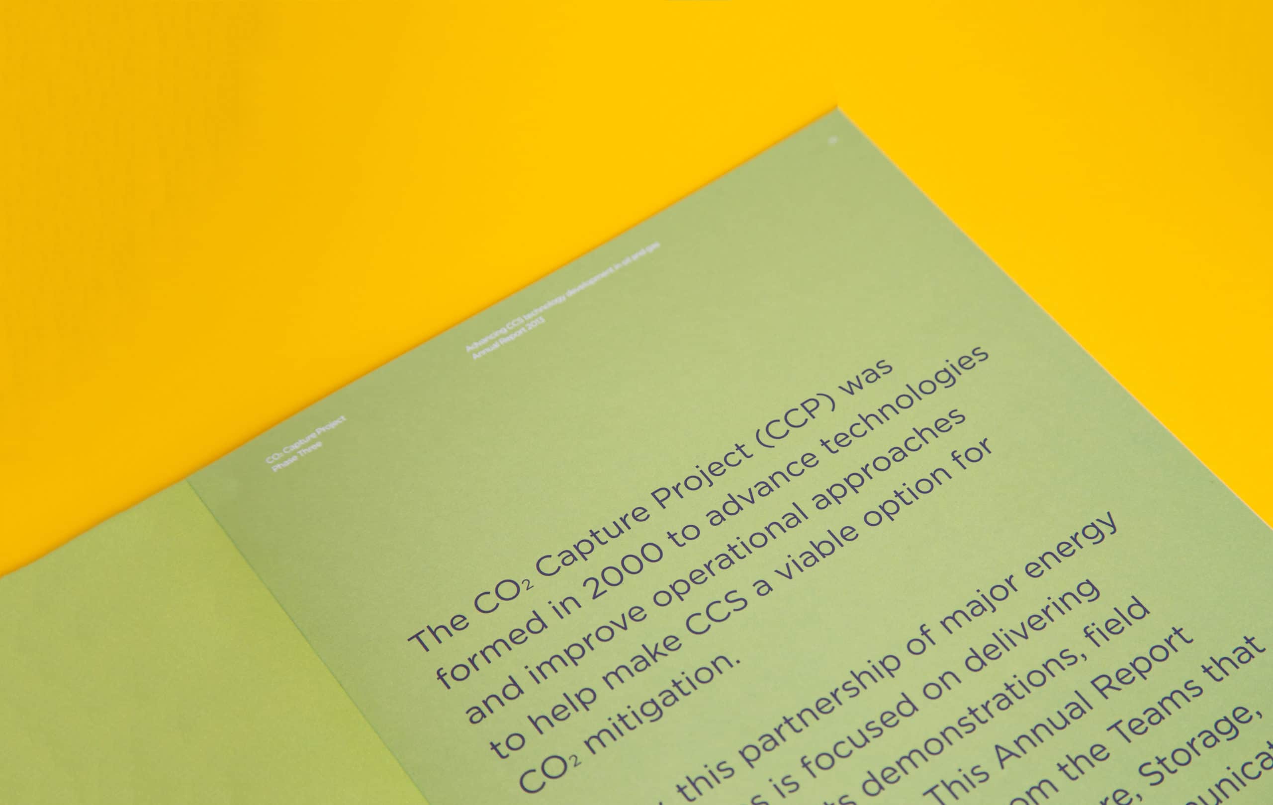 Yellow background and green book about CO2 capture